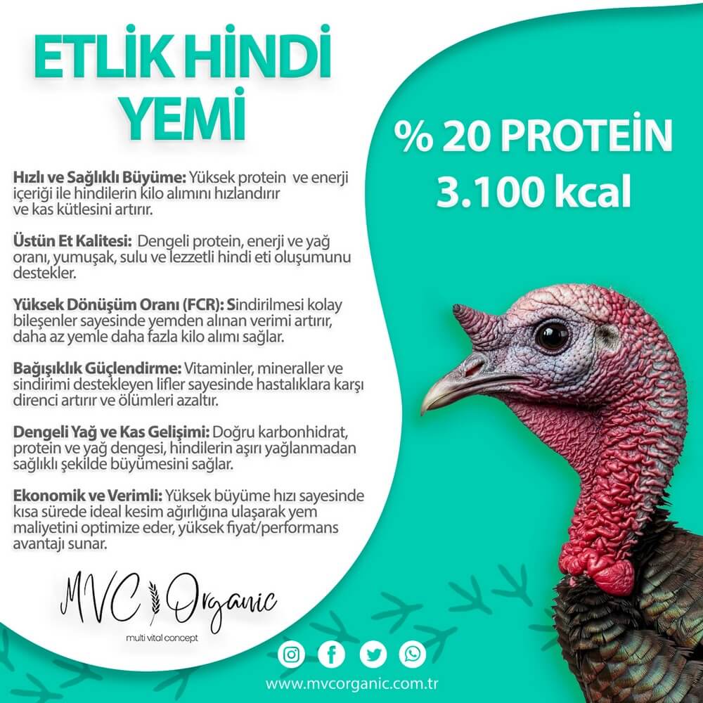 Etlik Hindi Yemi - MVC Organic Yem