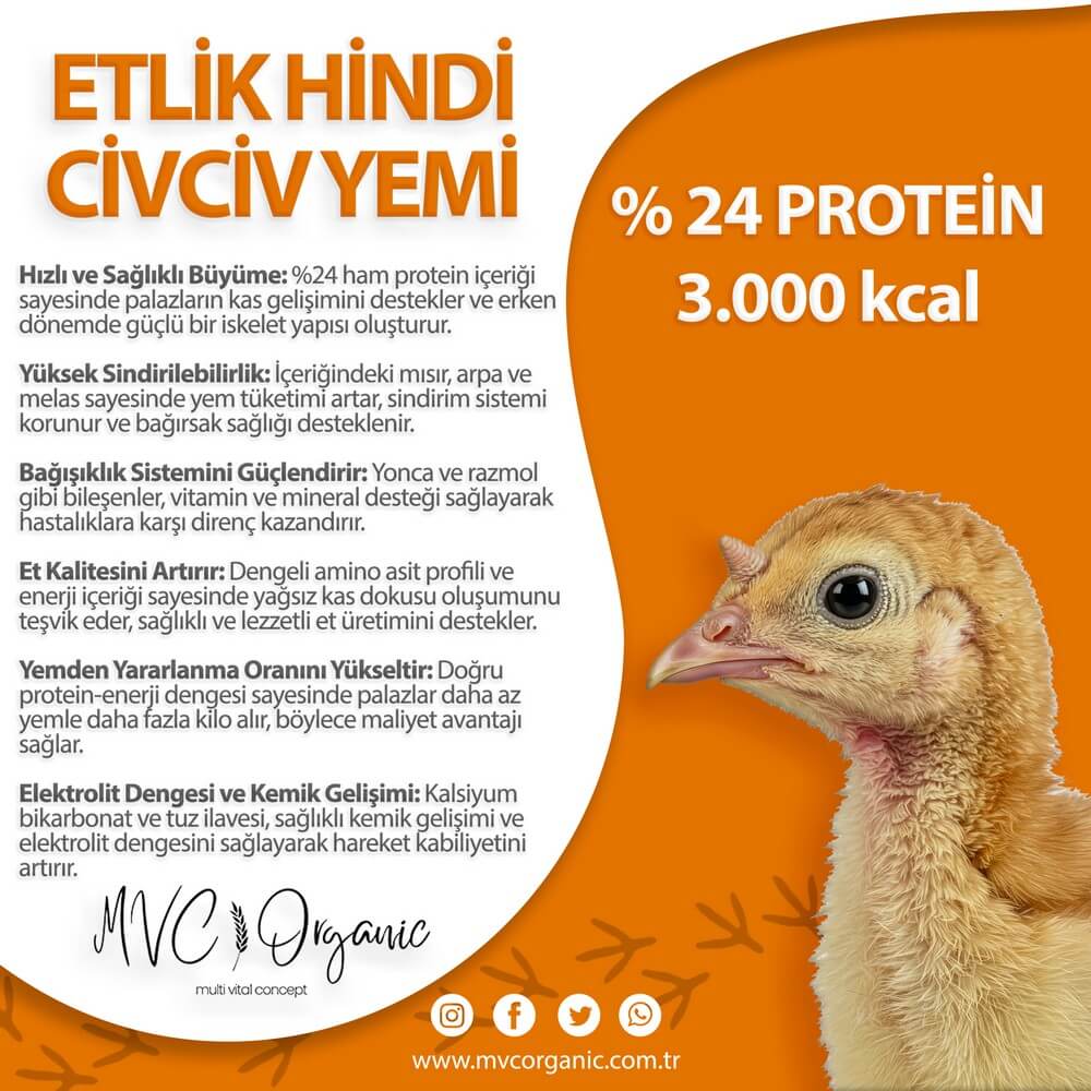 kapak görseli Hindi Civciv Yemi - MVC Organic Yem