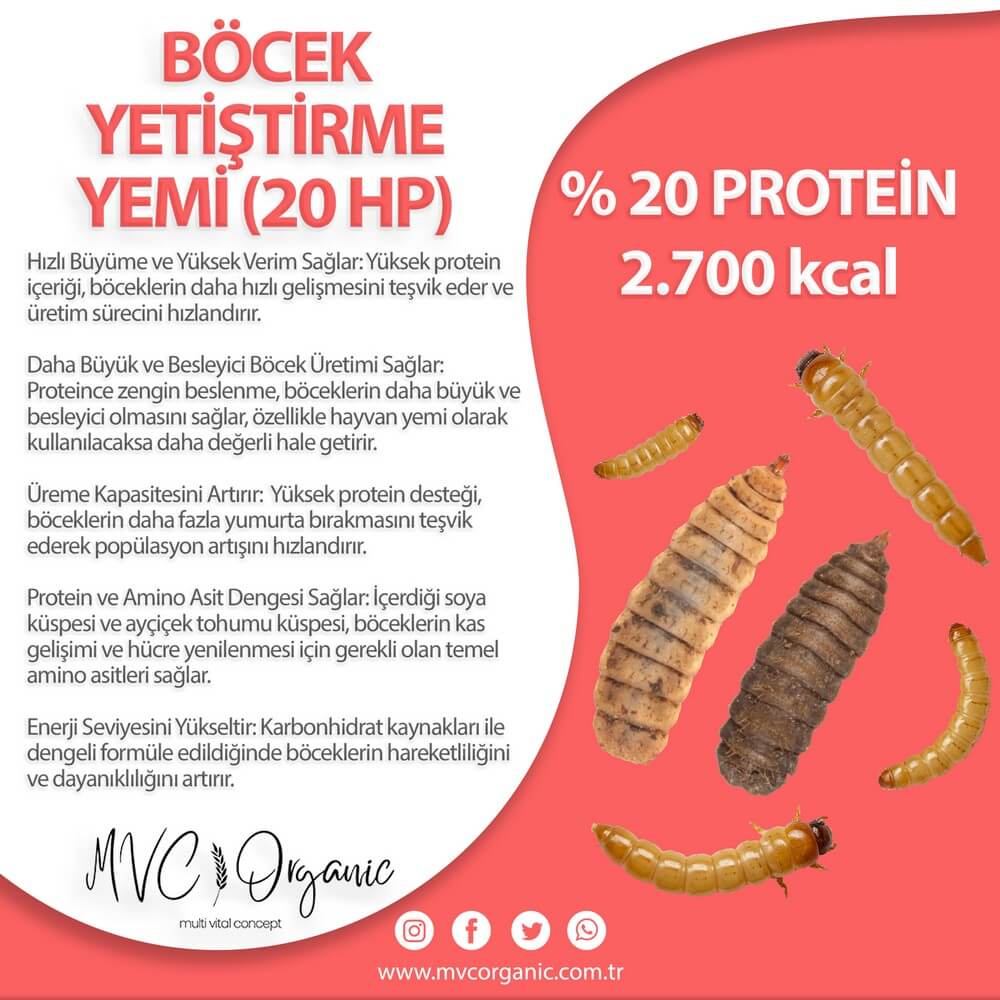 Böcek Yetiştirme Yemi (20HP) - MVC Organic Yem