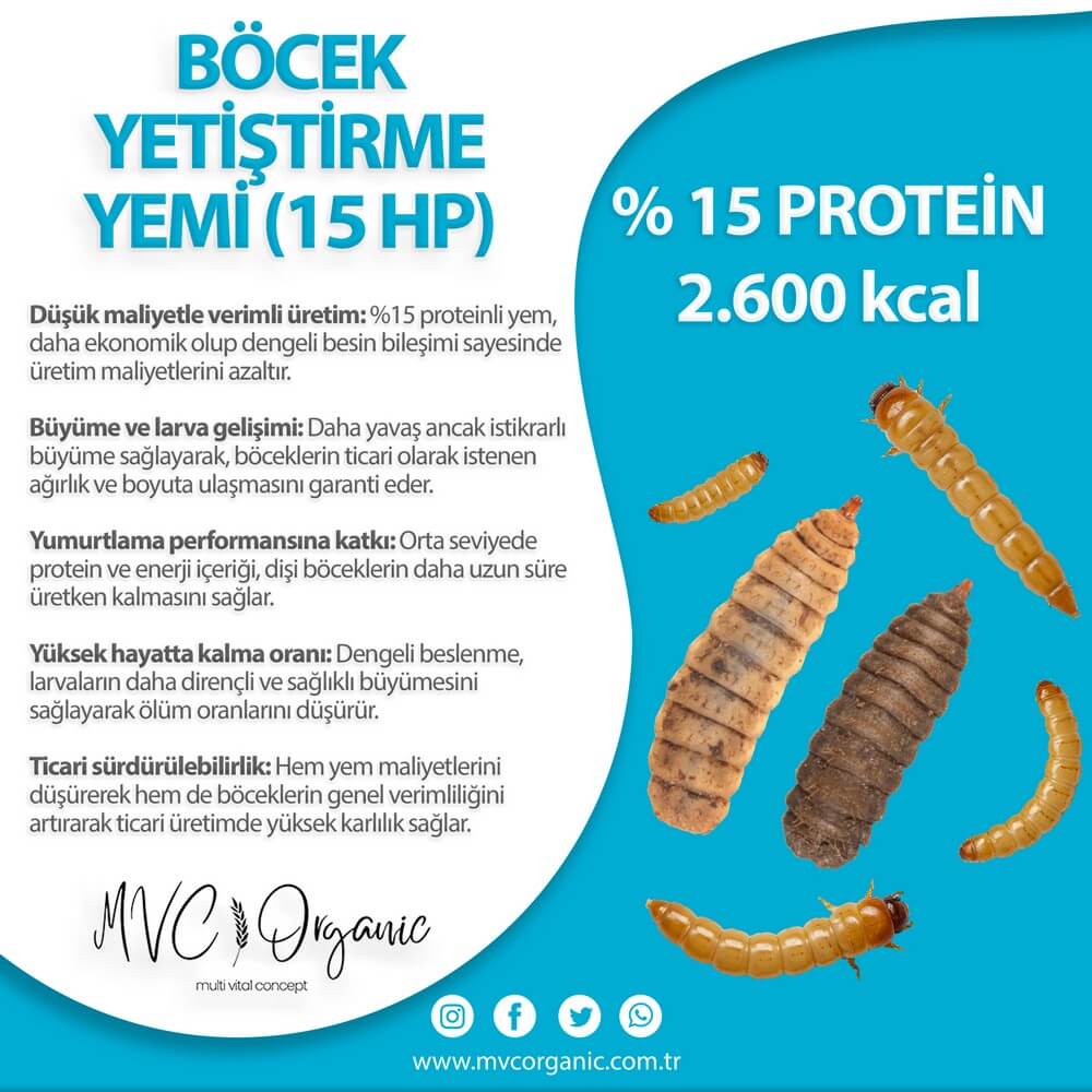 Böcek Yetiştirme Yemi (15HP) - MVC Organic Yem