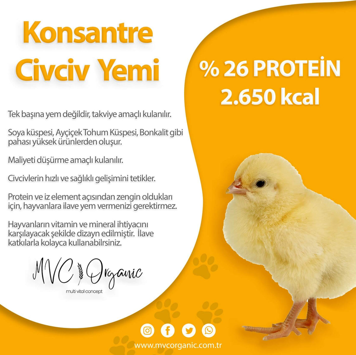 Konsantre Besi Yemi (28HP) - MVC Organic Yem